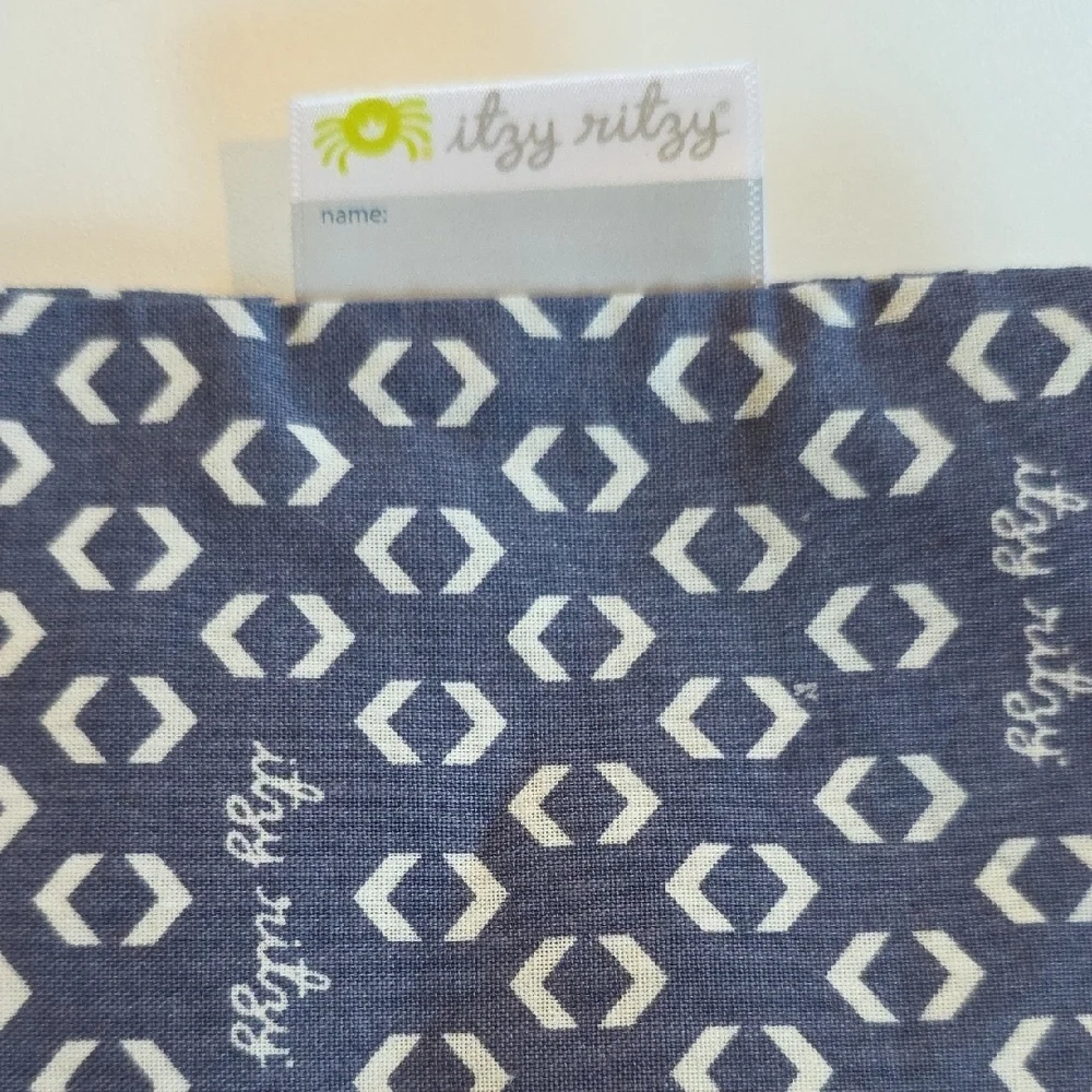 Itzy Ritzy Travel Happens Wet Bag -  Blue and White Patterned Zipper Bag